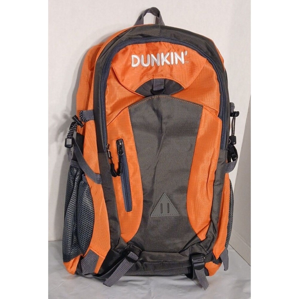 Very rare Dunkin Donuts orange Black Backpack New Adjustable Collectable
